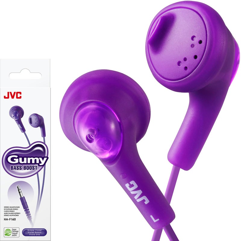 JVC HAF160V Gumy Ear Bud Headphone Violet - Image 1